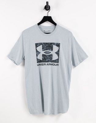 Under Armour Training Boxed camo logo t-shirt in gray-Grey
