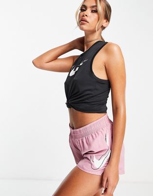 Nike Running Dri-FIT Swoosh shorts in pale pink