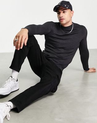 Pull & Bear turtleneck sweater in charcoal-Grey