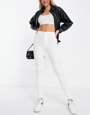 Missguided Vice high waist skinny jeans in white