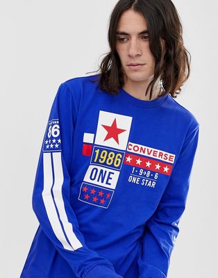 Converse One Star '86 Long Sleeve T-Shirt In Blue Exclusive at ASOS