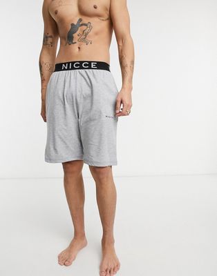 Nicce loungewear Sofa shorts in gray-Grey