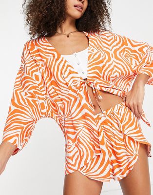 Wild Lovers Linda printed shorts in orange zebra