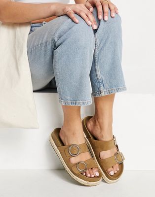 Pull & Bear dad sandal in beige-Neutral