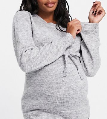 Mamalicious Maternity sweater in gray-Grey