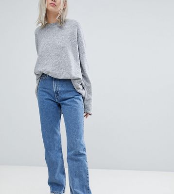 Weekday Rowe super high waist straight leg jeans in mid sky blue-Blues