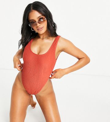 South Beach Exclusive scrunch scoop swimsuit in orange