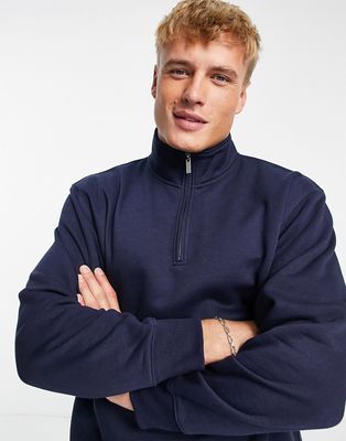 Topman half zip sweatshirt in navy - part of a set