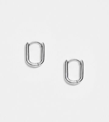 DesignB Exclusive sterling silver hoop earrings in oval