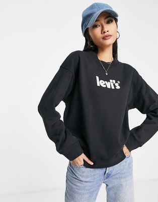 Levi's poster logo crewneck sweater in black
