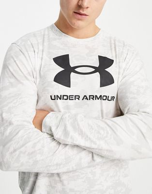 Under Armour camo long sleeve t-shirt in white