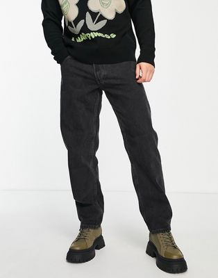 Pull & Bear jeans in wide fit fit in black