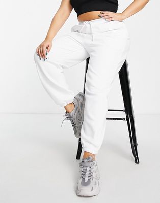 ASOS Weekend Collective Curve oversized sweatpants with logo in white - part of a set