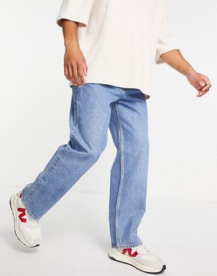 Weekday galaxy loose fit jeans in hanson blue-Blues