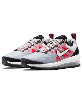 Nike Air Max Genome sneakers in pure platinum/bright crimson-Gray