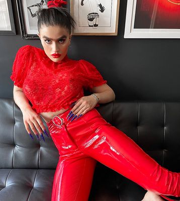 Labelrail x Sophia Hadjipanteli vinyl capri pants in red