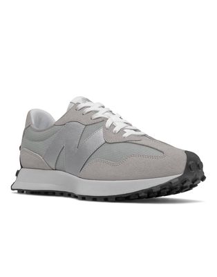 New Balance 327 suede sneakers in gray and silver