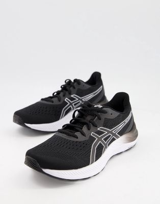 Asics Running Gel Excite 8 sneakers in black and white