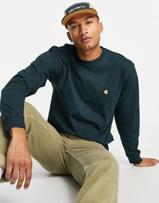 Carhartt WIP chase long sleeve top in green