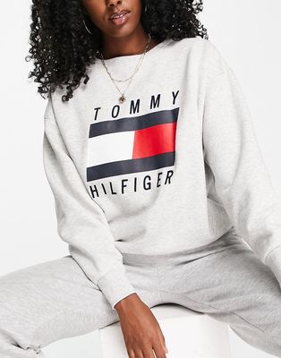 Tommy Hilfiger Sport oversized boyfriend logo sweatshirt in gray