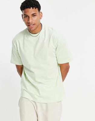 Topman oversized turtle neck T-shirt in light green