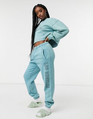 Heartbreak sweatpants in acid wash green - part of a set