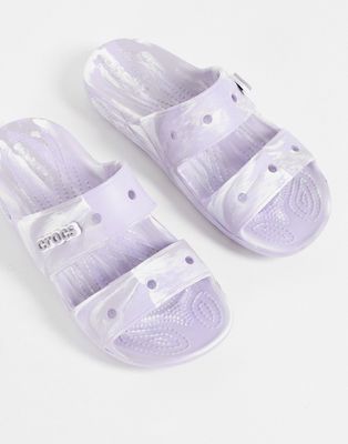 Crocs classic sandals in lavender marble-Purple