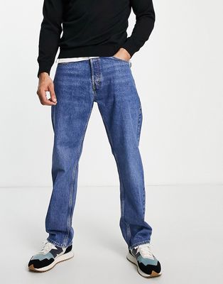 Weekday space straight jeans in sea blue