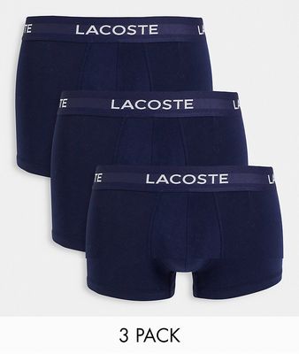 Lacoste 3-pack trunks in navy