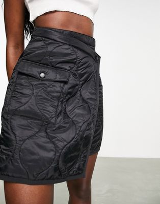 & Other Stories quilted mini skirt in black