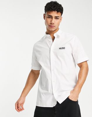 HUGO Ebor short sleeve shirt in white
