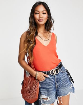& Other Stories V-neck tank top in red