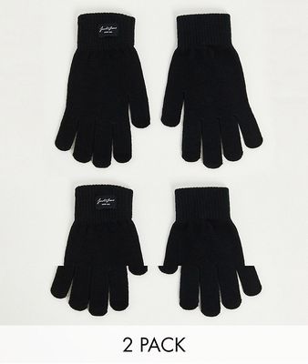 Jack & Jones 2-pack gloves in black