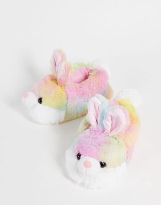 Loungeable bunny slipper in rainbow-Multi
