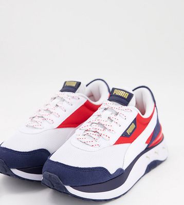 Puma Cruise Rider repeat cat sneakers in white red and blue - exclusive to ASOS