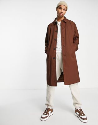Only & Sons oversized trench in brown