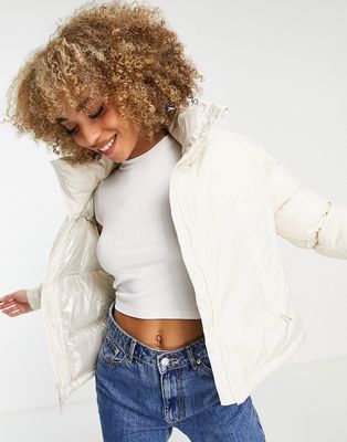 Columbia Pike Lake cropped puffer jacket in cream-Neutral