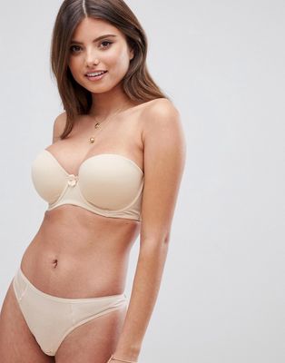 Pour Moi Definitions strapless bra in oatmeal-Neutral