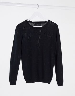 Vero Moda round neck sweater in black