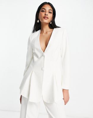 Y.A.S Bridal blazer with open back detail in white - part of a set