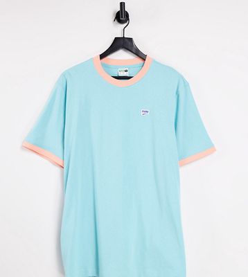 PUMA Downtown ringer T-shirt in turquoise - exclusive to ASOS-Blues