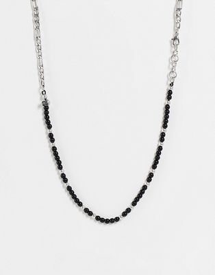 Bolongaro Trevor metal chain and beaded necklace in silver