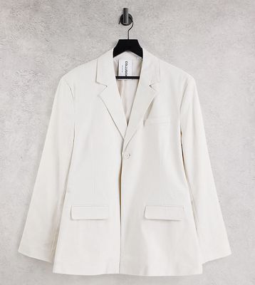 COLLUSION Unisex oversized blazer in off white