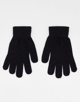 Boardmans knitted gloves in black