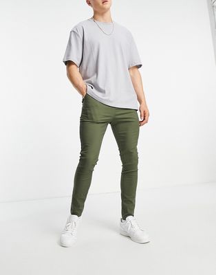 ASOS DESIGN extreme super skinny chinos in washed green