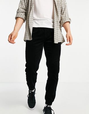 Topman skinny cord sweat-style pants in black