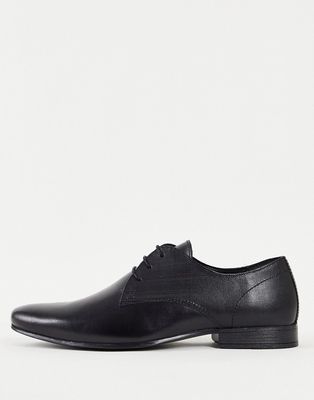 Topman bright emboss lace up shoes in black leather