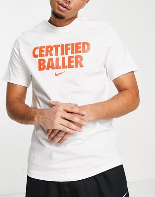 Nike Box Set Certified Baller basketball T-shirt in white