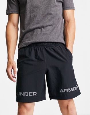 Under Armour Training woven graphic shorts in black