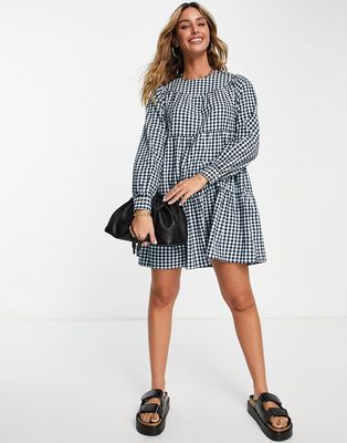 Whistles gingham check dress in blue